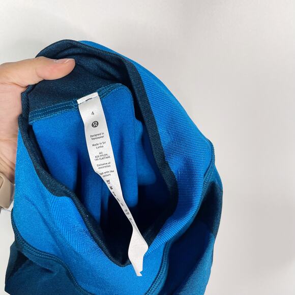 Lululemon Womens 4 Blue Poolside Seamless Mesh High Rise Training Leggings 25" - Picture 8 of 9